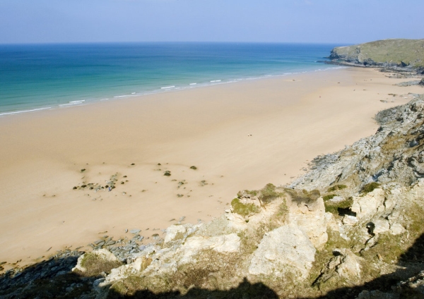 The massive beach at Watergate Bay in Cornwall