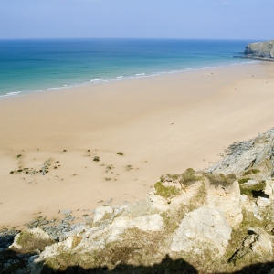 The massive beach at Watergate Bay in Cornwall