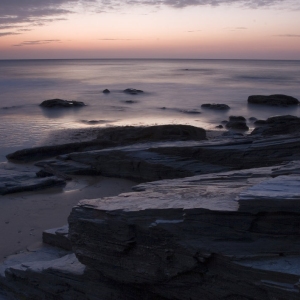 Sunset on a rocky Cornwall beach