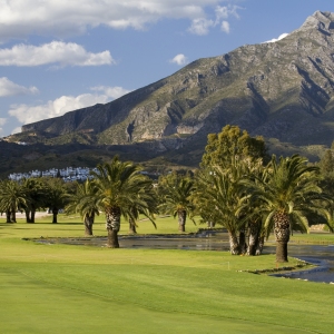 Putting green on a scenic golf course in Southern Spain