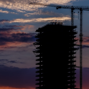 Building construction silhouette