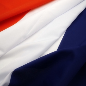 A section of the tricolour flag of France