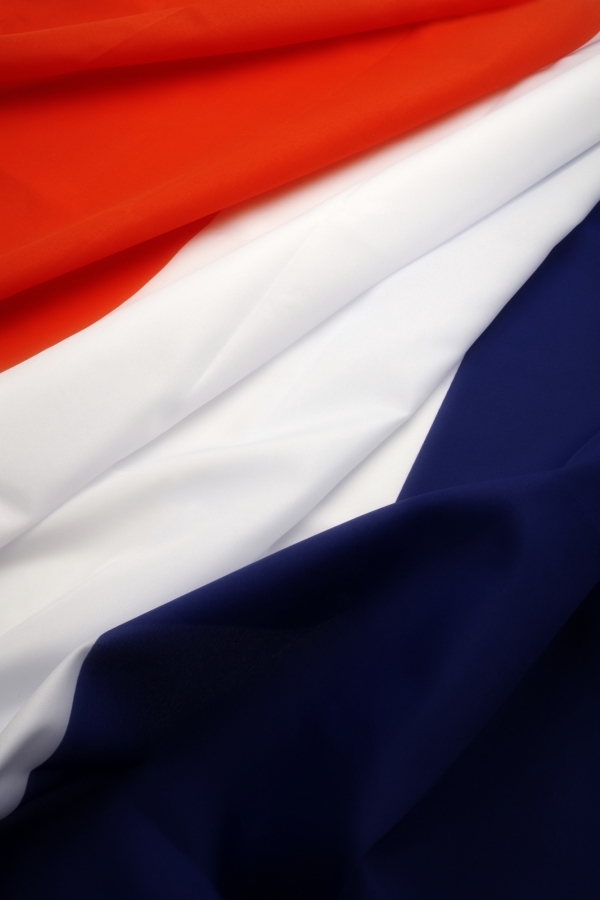 A section of the tricolour flag of France