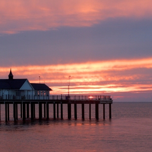 The pier at Southwold, suffolk in the early dawn