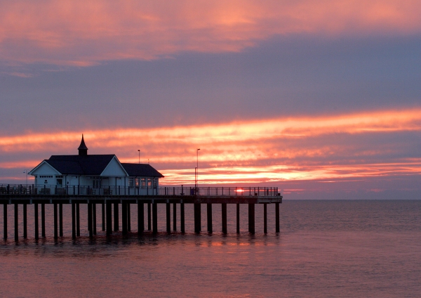 The pier at Southwold, suffolk in the early dawn