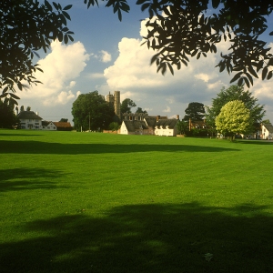 The village green in Clare in suffolk