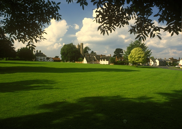 The village green in Clare in suffolk