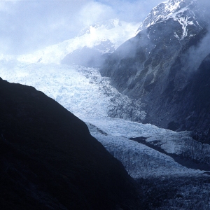 A large spectacular glacier in New Zealand