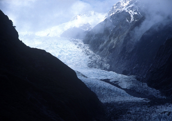 A large spectacular glacier in New Zealand