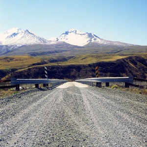 A gravel road in the mountains in New Zealand