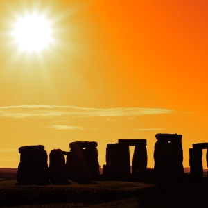 Stonehenge orange sunset