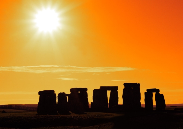 Stonehenge orange sunset