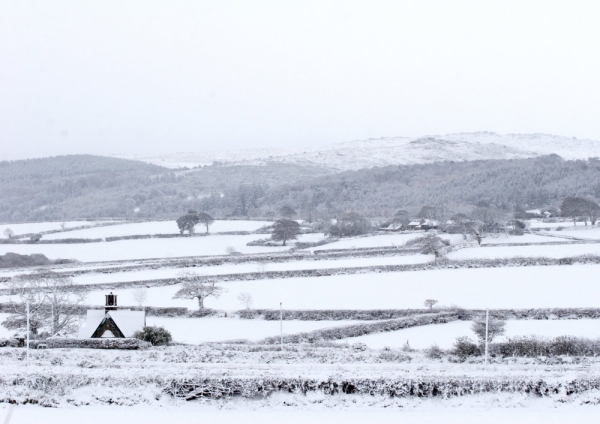 Winter fields in a snow covered landscape