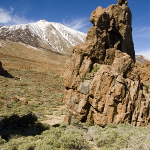 Rocky outcrops in a mountain desert in Tenerife