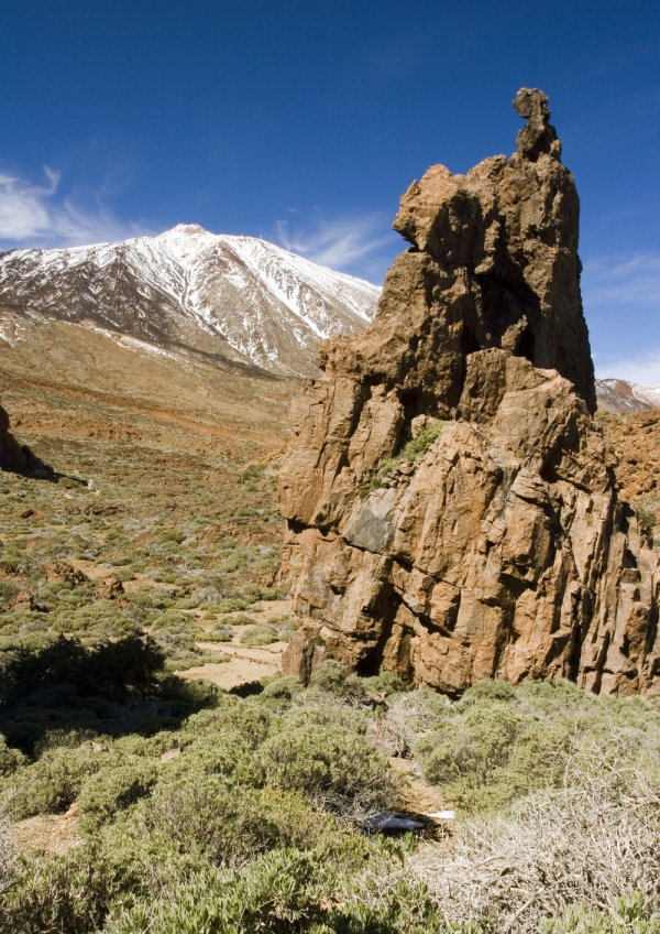 Rocky outcrops in a mountain desert in Tenerife