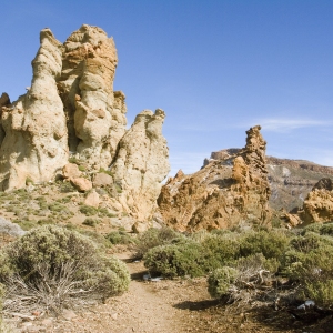 A rocky outcrop in the desert