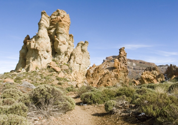 A rocky outcrop in the desert