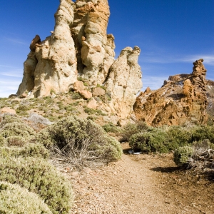 A rocky outcrop in the desert