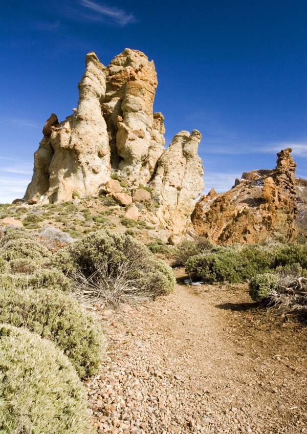 A rocky outcrop in the desert