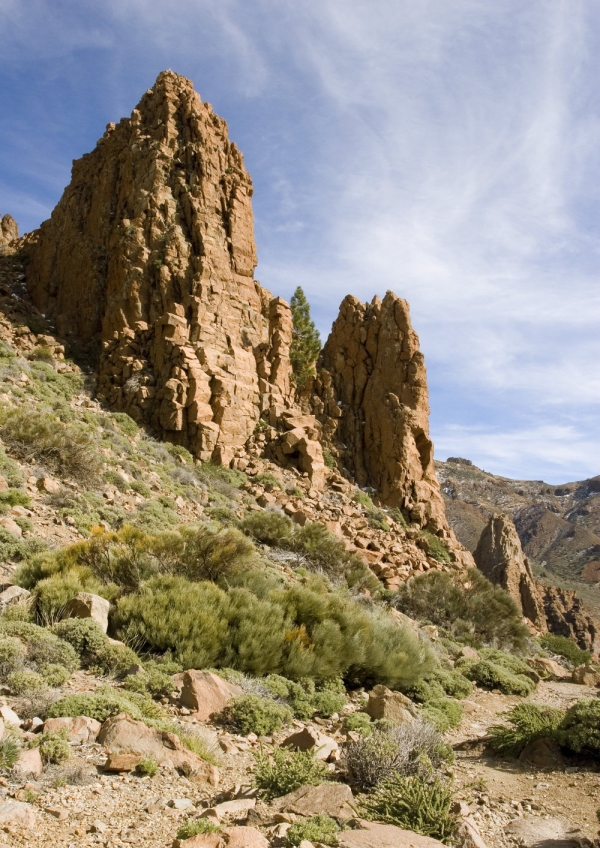 Rocky outcrops in the desert