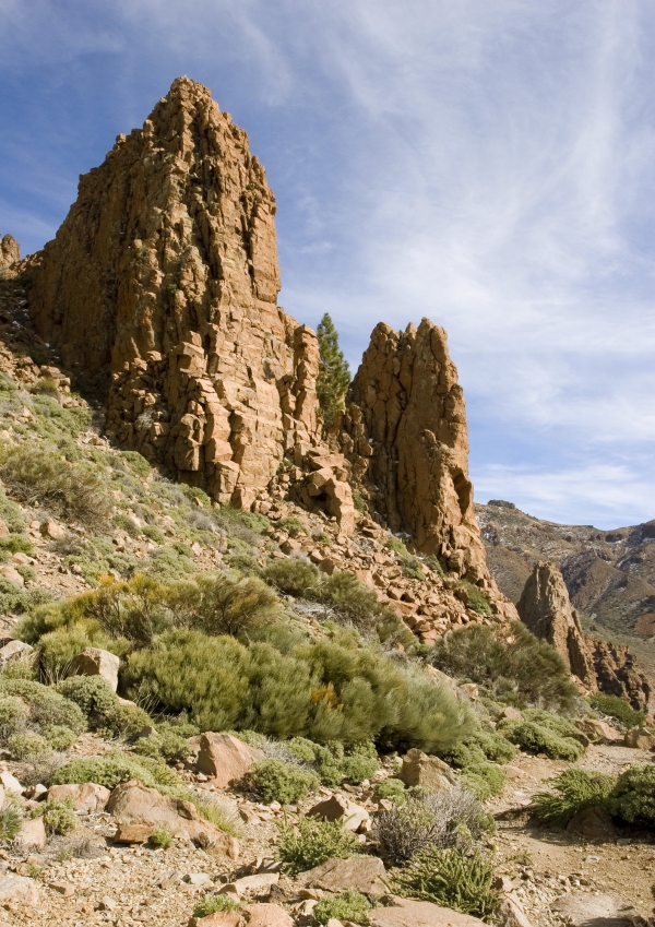 Rocky outcrops in the desert