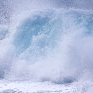 Massive breakers on a stormy beach