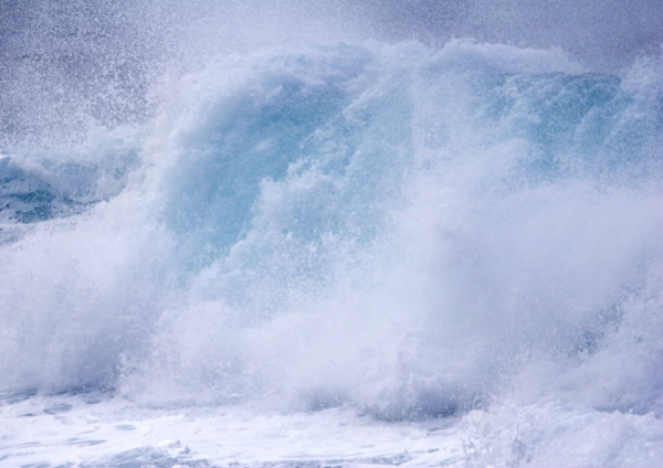 Massive breakers on a stormy beach