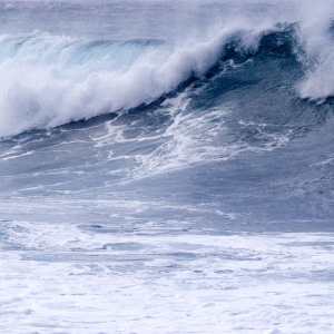 White breakers on a big sea