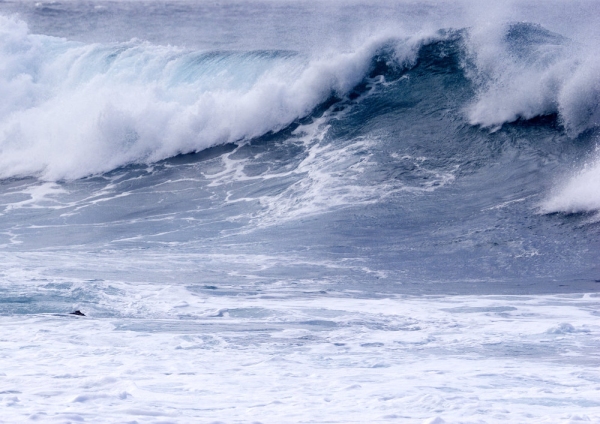 White breakers on a big sea