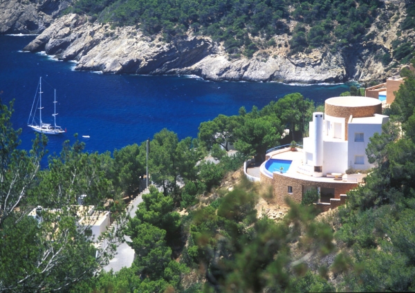 A luxury clifftop villa in a remote part of Ibiza