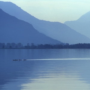 Lake Como in Northern Italy in the early morning