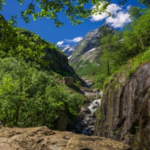 A mountain stream in the Russian Caucasus mountains