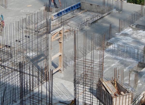 Construction of a residential building in an urban area