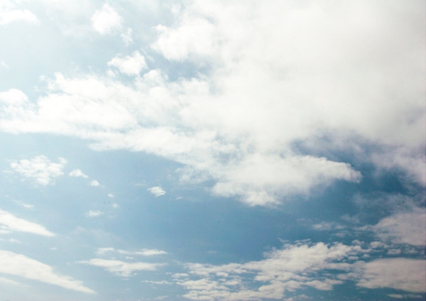 White clouds in a summer sky