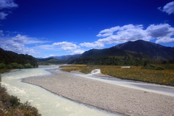 A highland river in the mountains