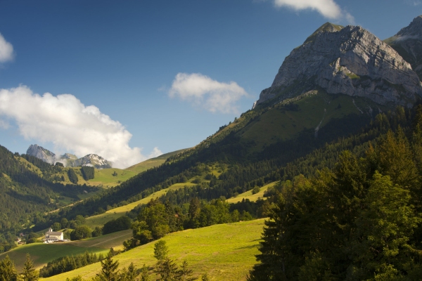 A beautiful alpine valley in the Haute Savoie region of France