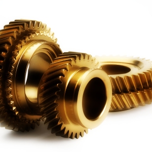 Gold gearbox cogs