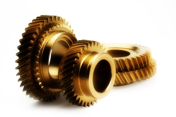 Gold gearbox cogs