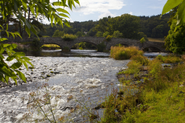 A bridge on the River Dee in Wales, a few miles downstream of Bala