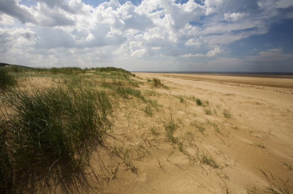 A magnificent expanse of empty beach at Holkham Bay in North Norfolk