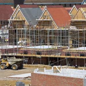 A new development of very small, tightly packed houses