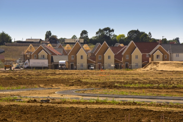 A new development of very small, tightly packed houses