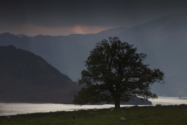 A storm in Ullswater, English Lake District