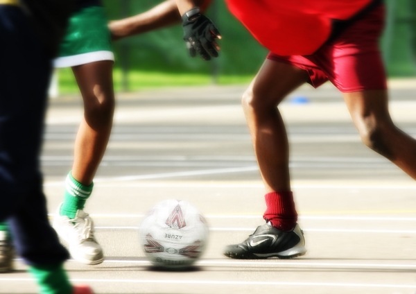 A football training session for teenage boys