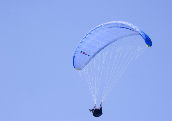 Paragliding on a hot summer's day