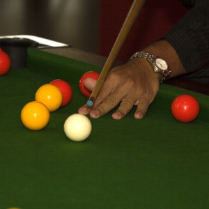 close up image of a game of pool or snooker