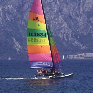 Windsurfing on Lake Como in Italy