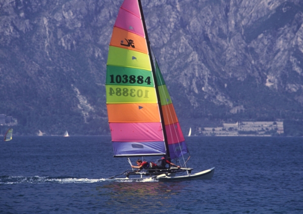 Windsurfing on Lake Como in Italy