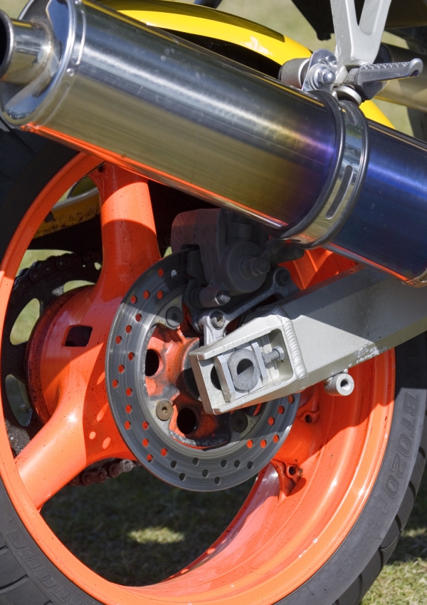 A close up of the rear wheel of a professional racing bike