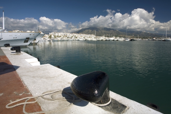 A view along the quay at the marina in Puerto Banus, Southern Spain